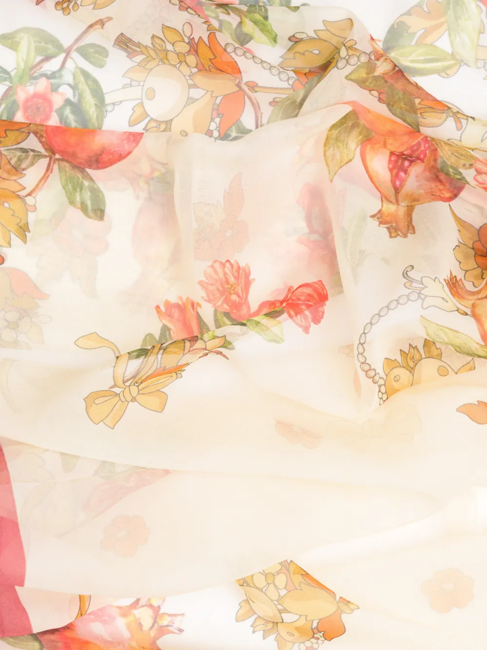 Elizabetta Persephone sjaal met granaatappel-print Roze
