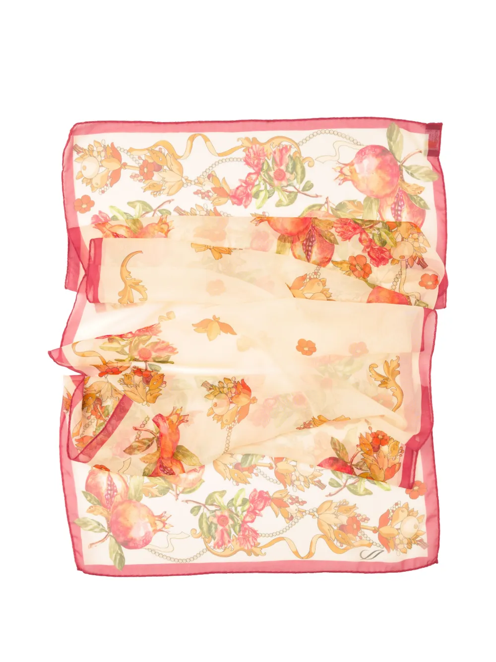 Elizabetta Persephone sjaal met granaatappel-print Roze