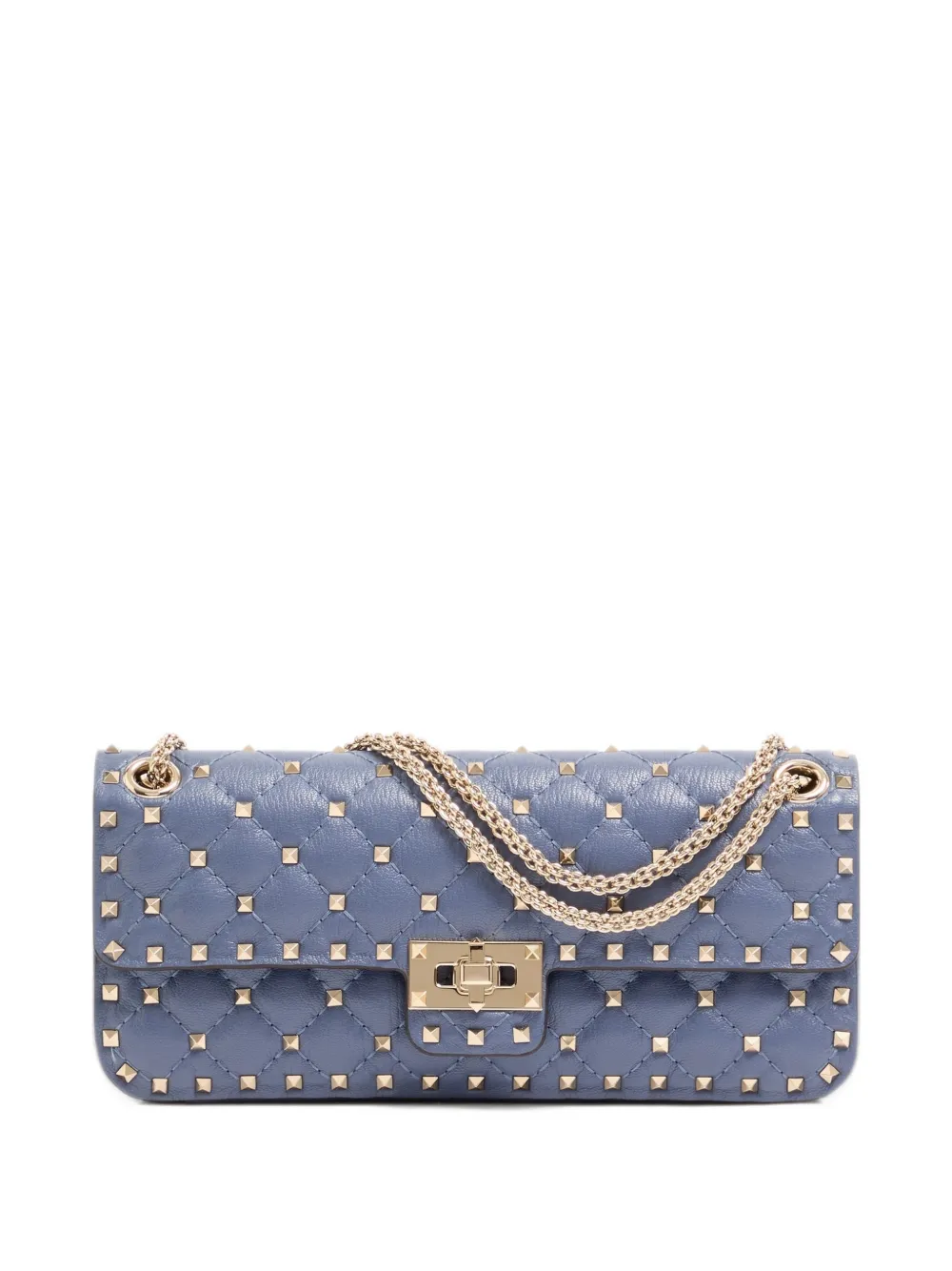 Valentino Garavani Rockstud Spike medium shoulder bag in kidskin - Blu