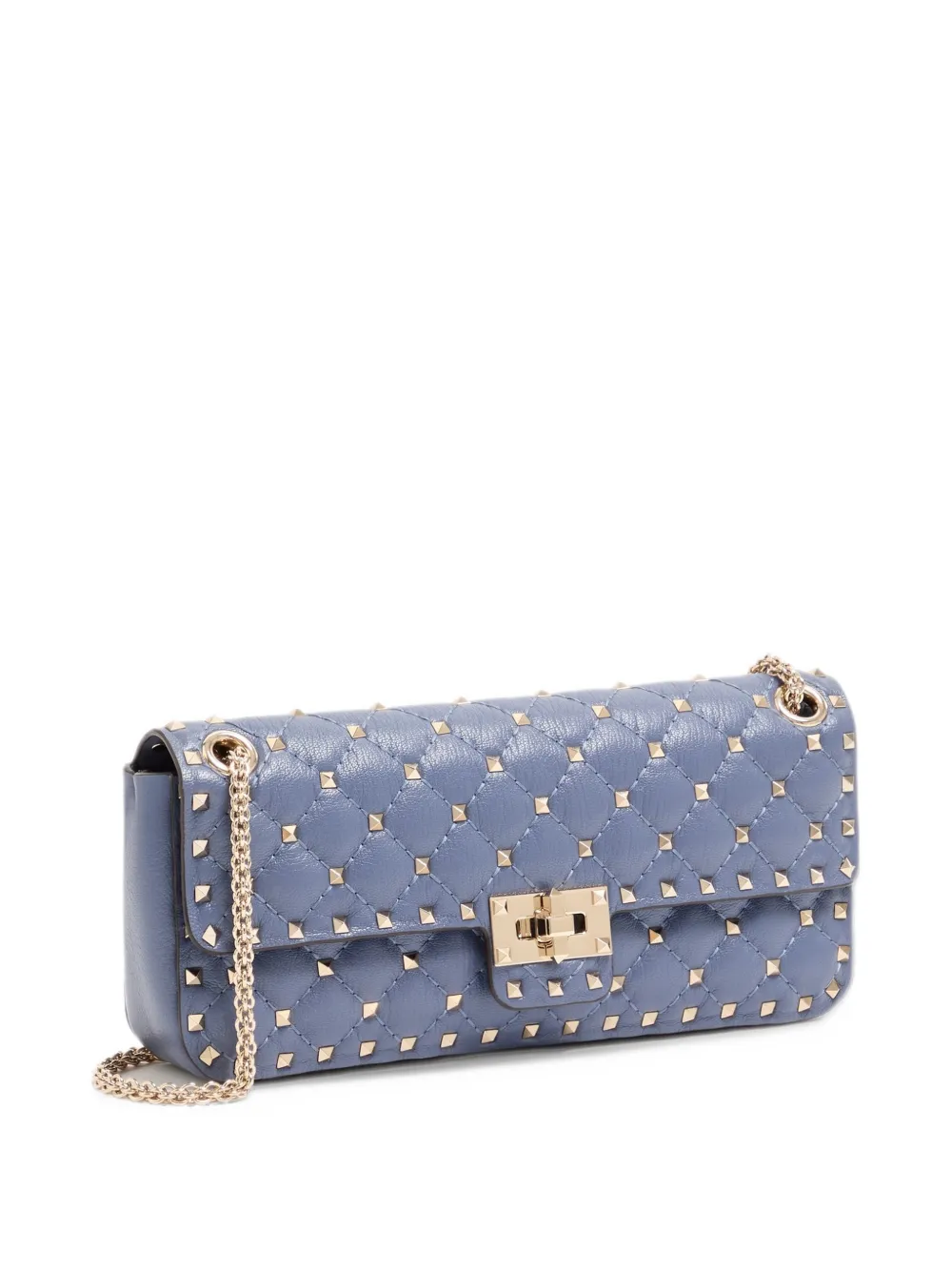 Valentino Garavani Rockstud Spike medium shoulder bag in kidskin Blauw