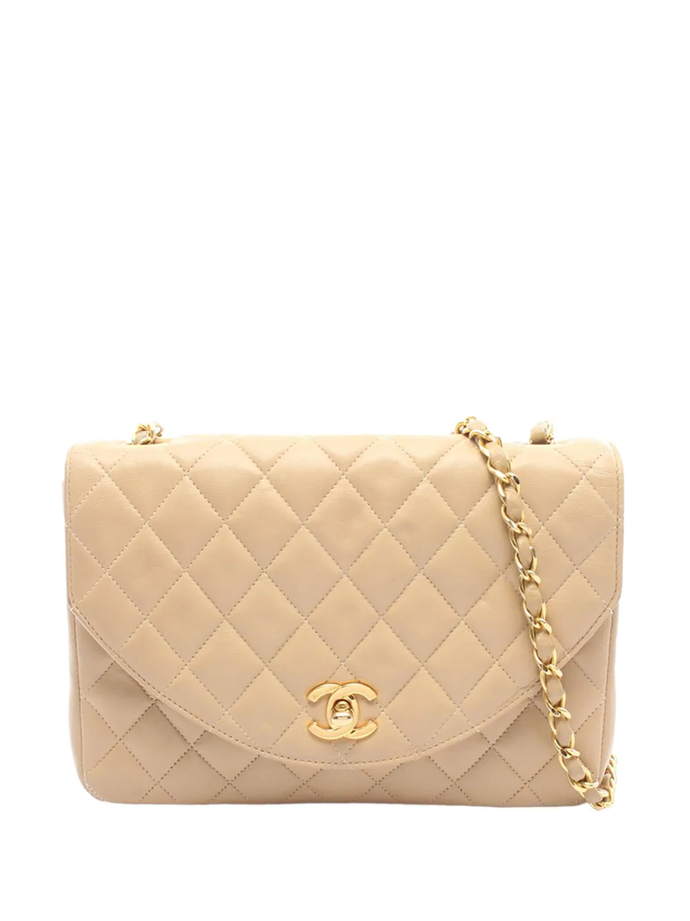 CHANEL Pre-Owned 1989-1991 Small CC Quilted Lambskin Flap crossbody bag - Toni neutri