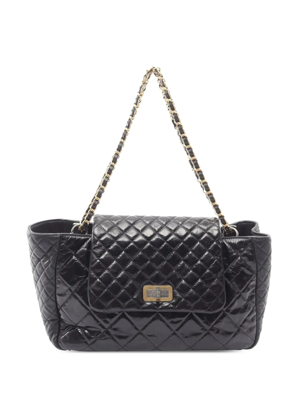 CHANEL Pre-Owned 2011 Quilted Aged Calfskin Reissue 2.55 Accordion Flap shoulder bag - Nero