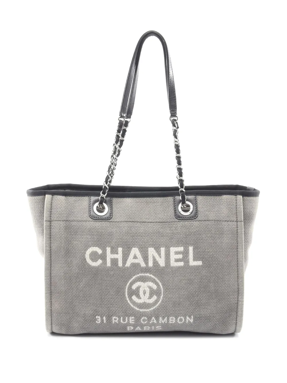 CHANEL Pre-Owned 2012 Small Canvas Deauville tote bag - Grigio