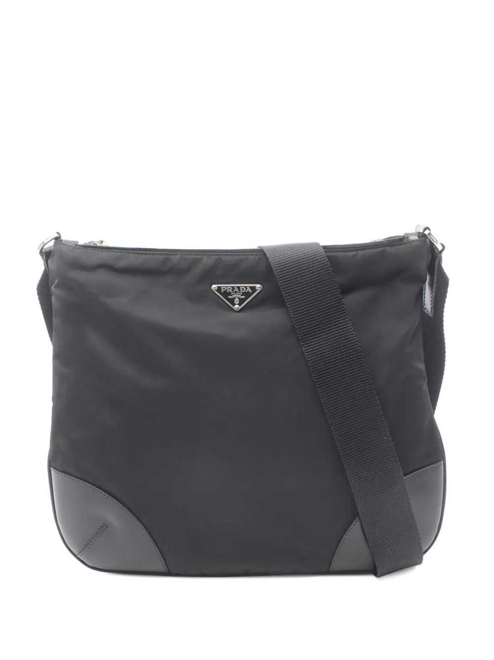 Prada Pre-Owned 2013-2026 Vitello Trimmed Tessuto crossbody bag - Black