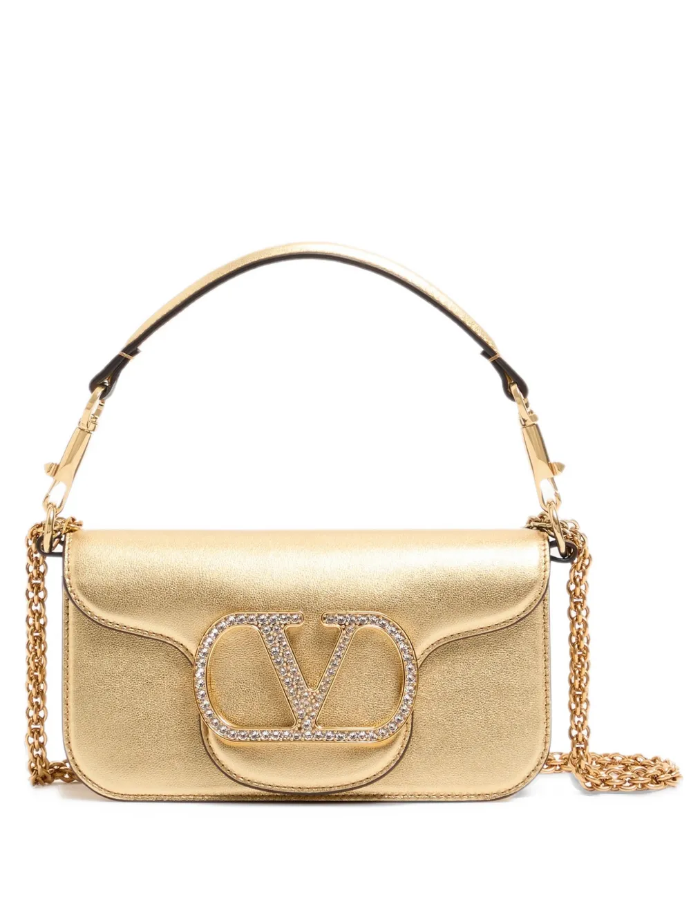 Valentino Garavani Borsa a spalla Locò piccola con decorazione - Oro