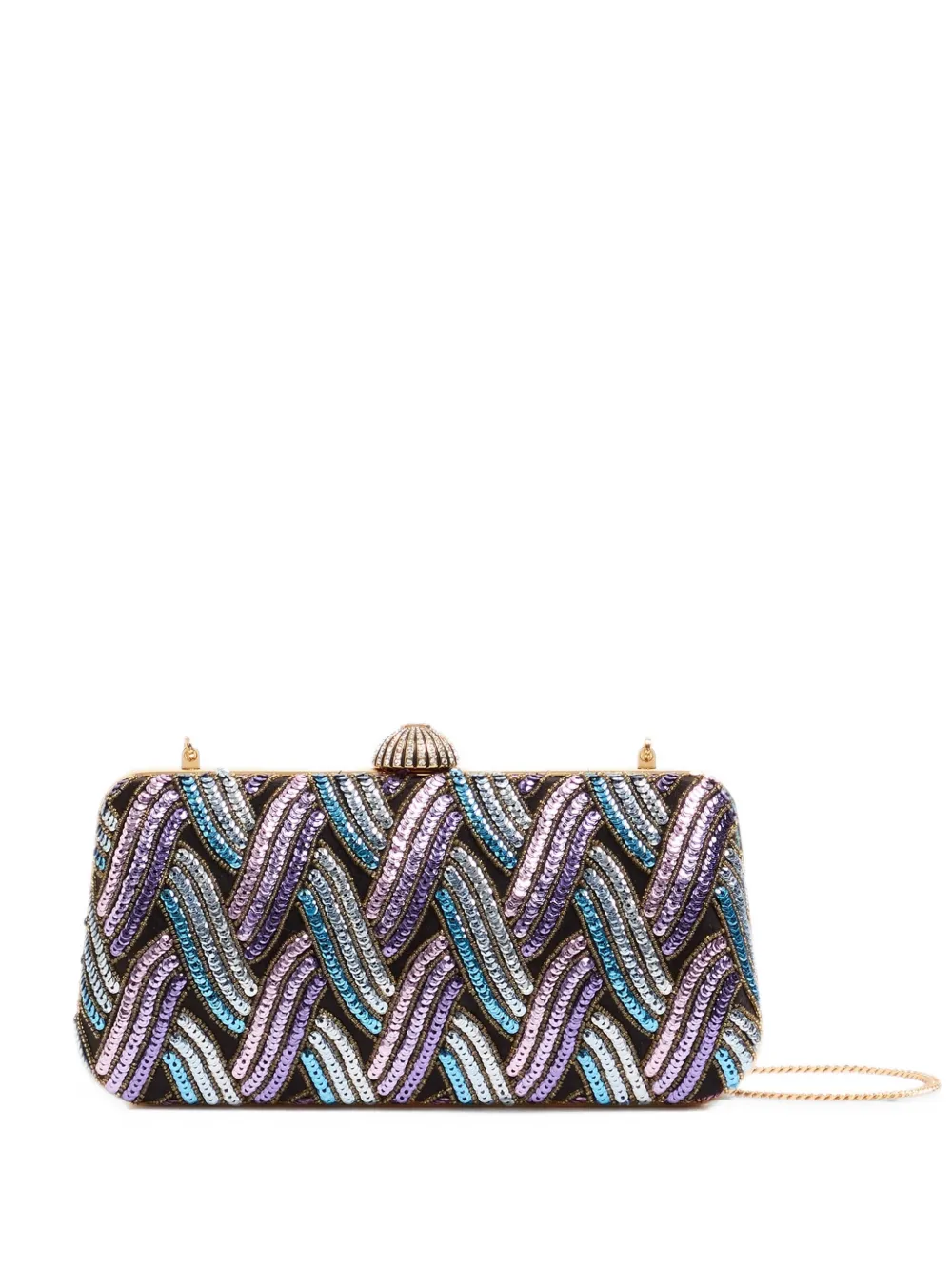 Valentino Garavani Clutch Carry Secrets con ricamo di paillettes - Nero