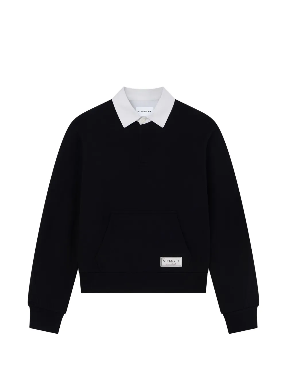 Givenchy Felpa Couture Seam in pile con colletto polo - Nero