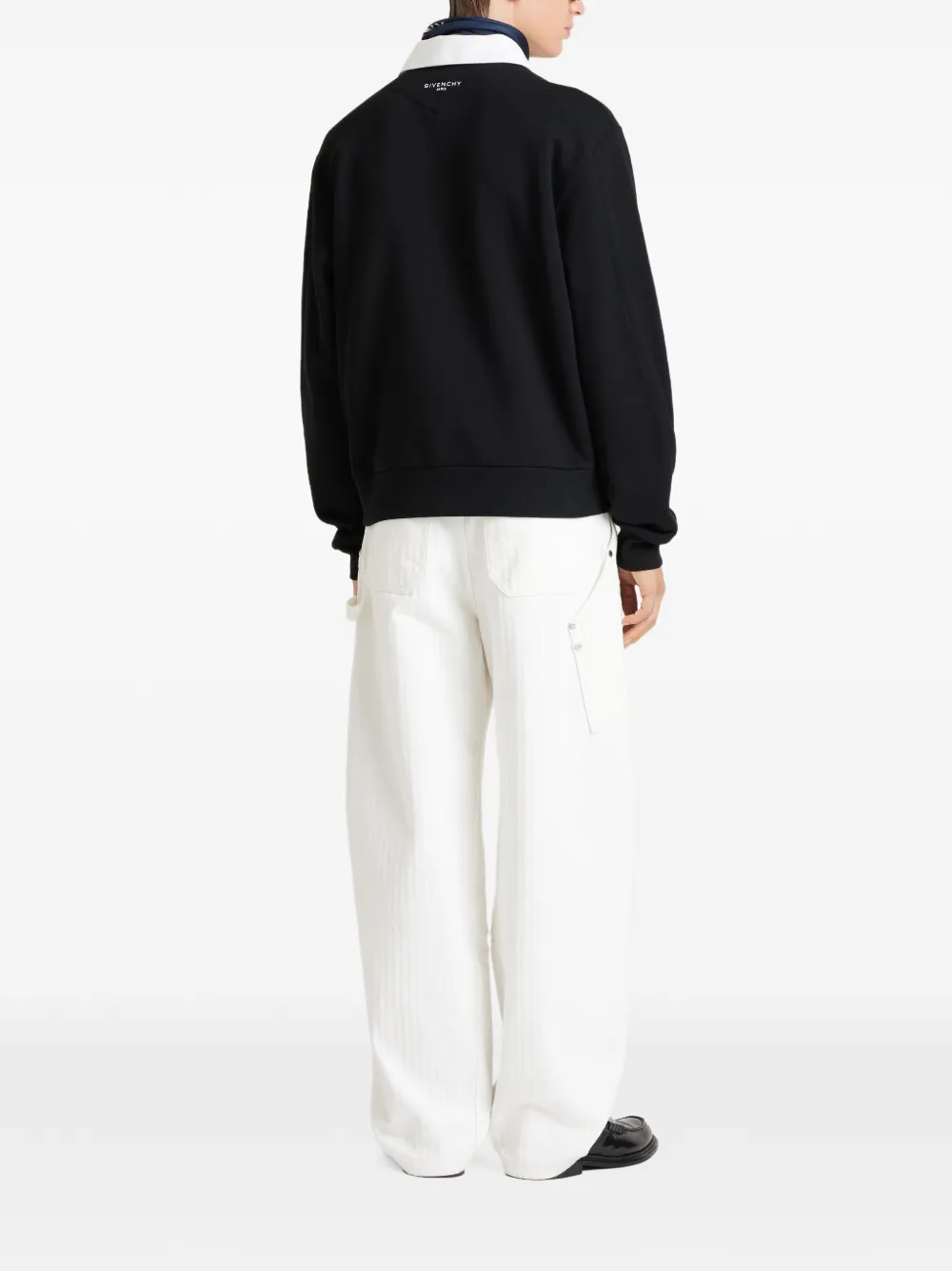Givenchy Couture Seam fleece polosweater Zwart