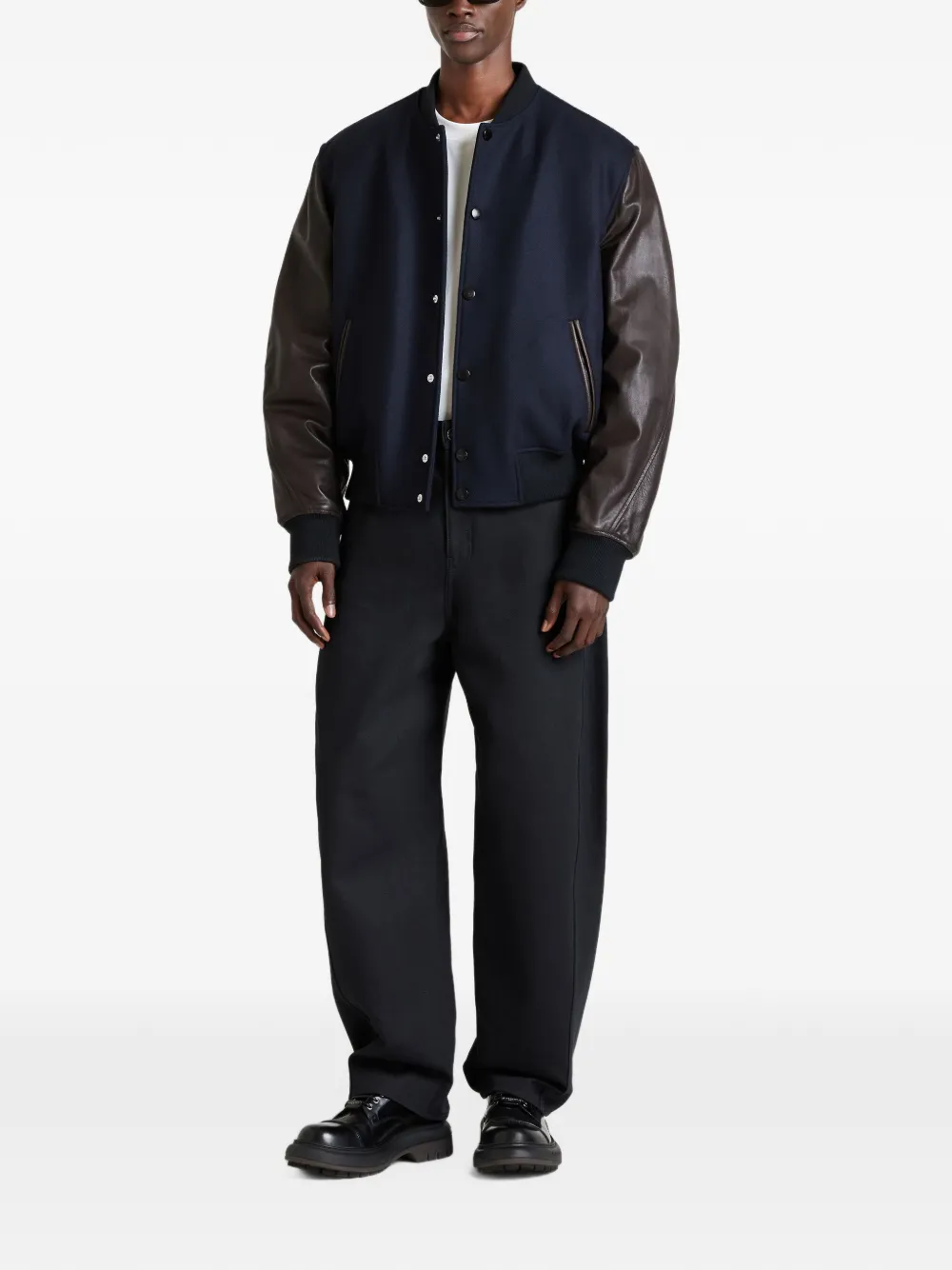 Givenchy Couture Seam shirtjack van gemengde materialen met Paris Blauw