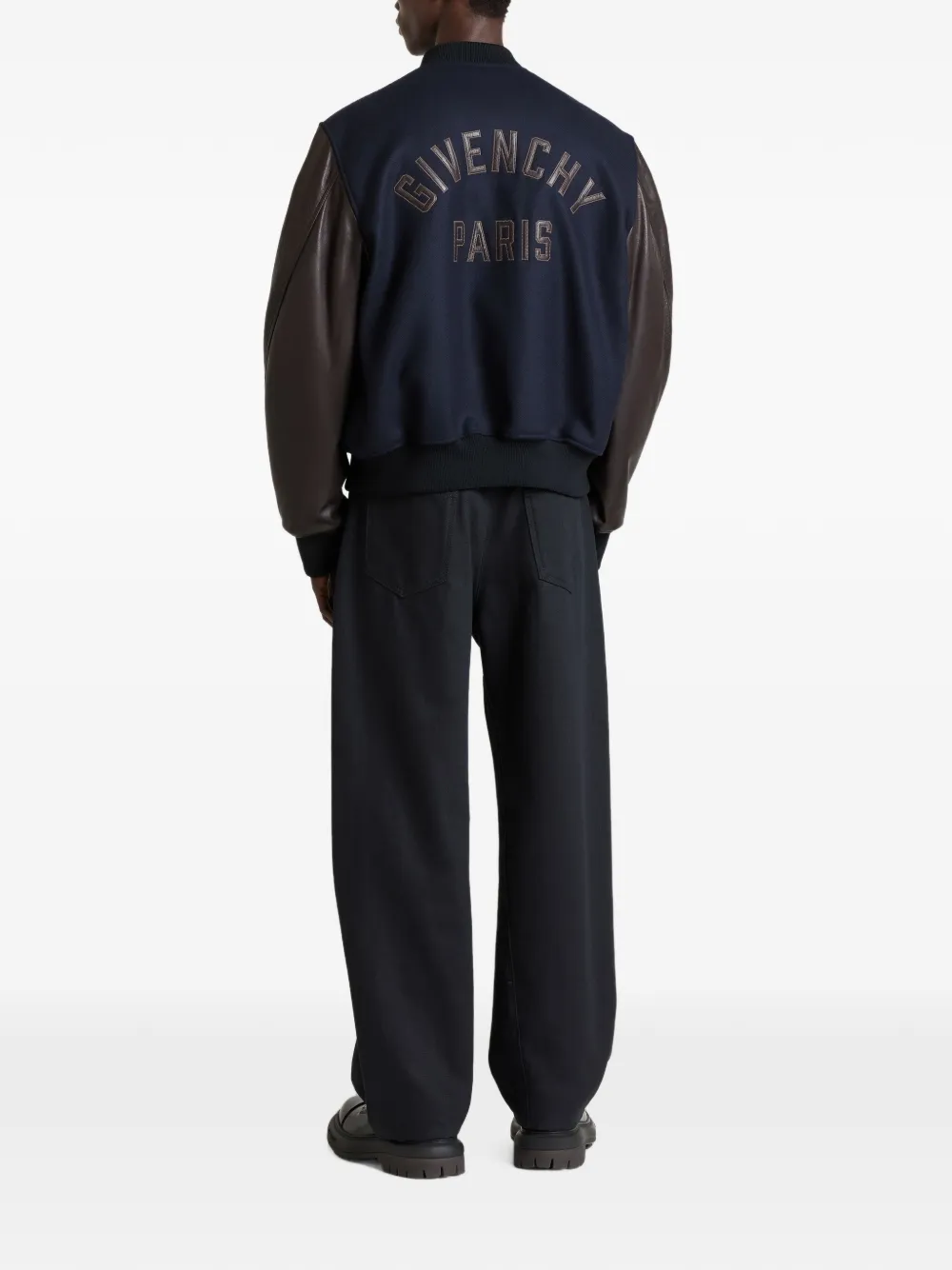 Givenchy Couture Seam shirtjack van gemengde materialen met Paris Blauw