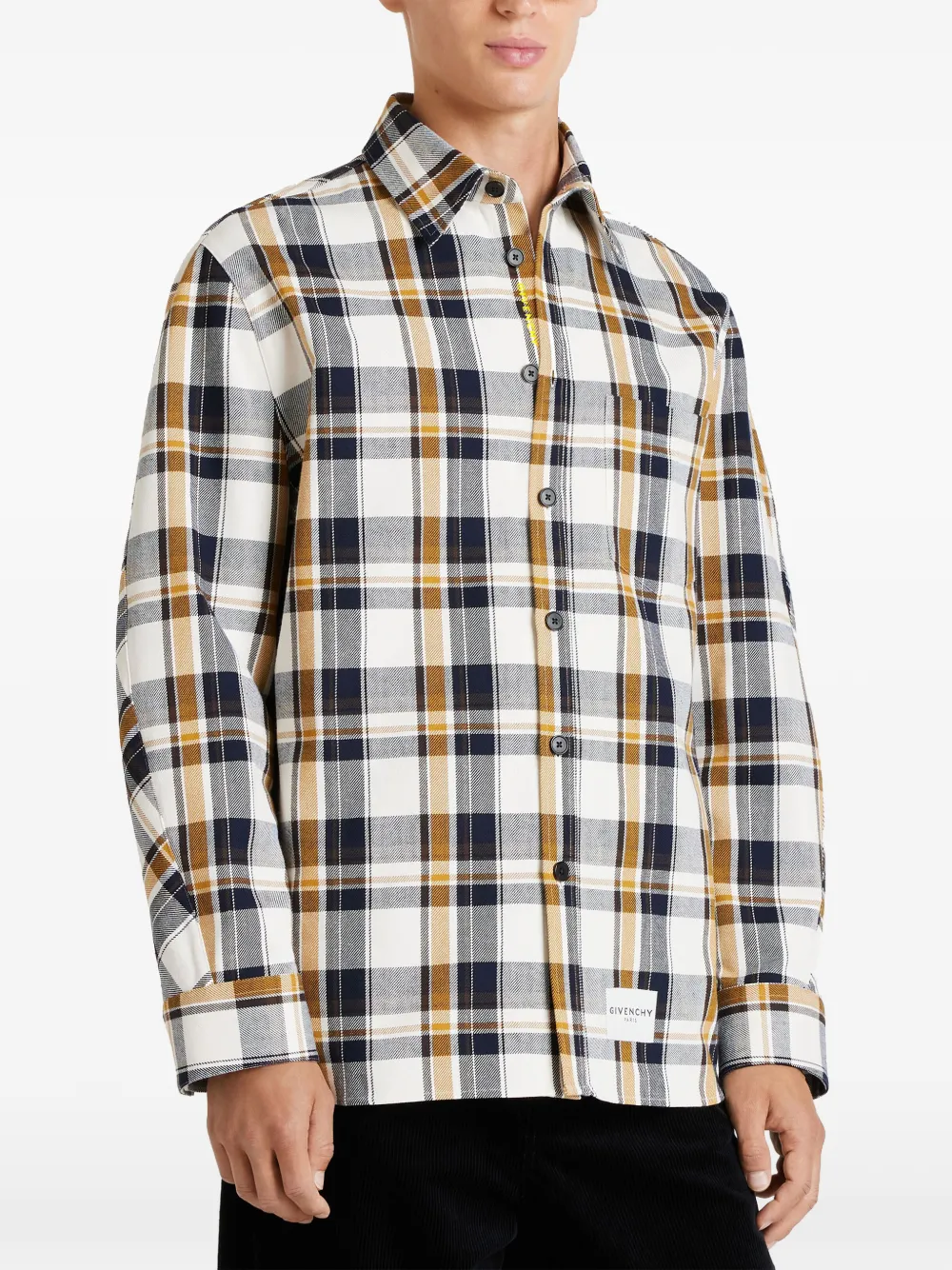 Givenchy Couture Seam geruit katoenen shirtjack Beige