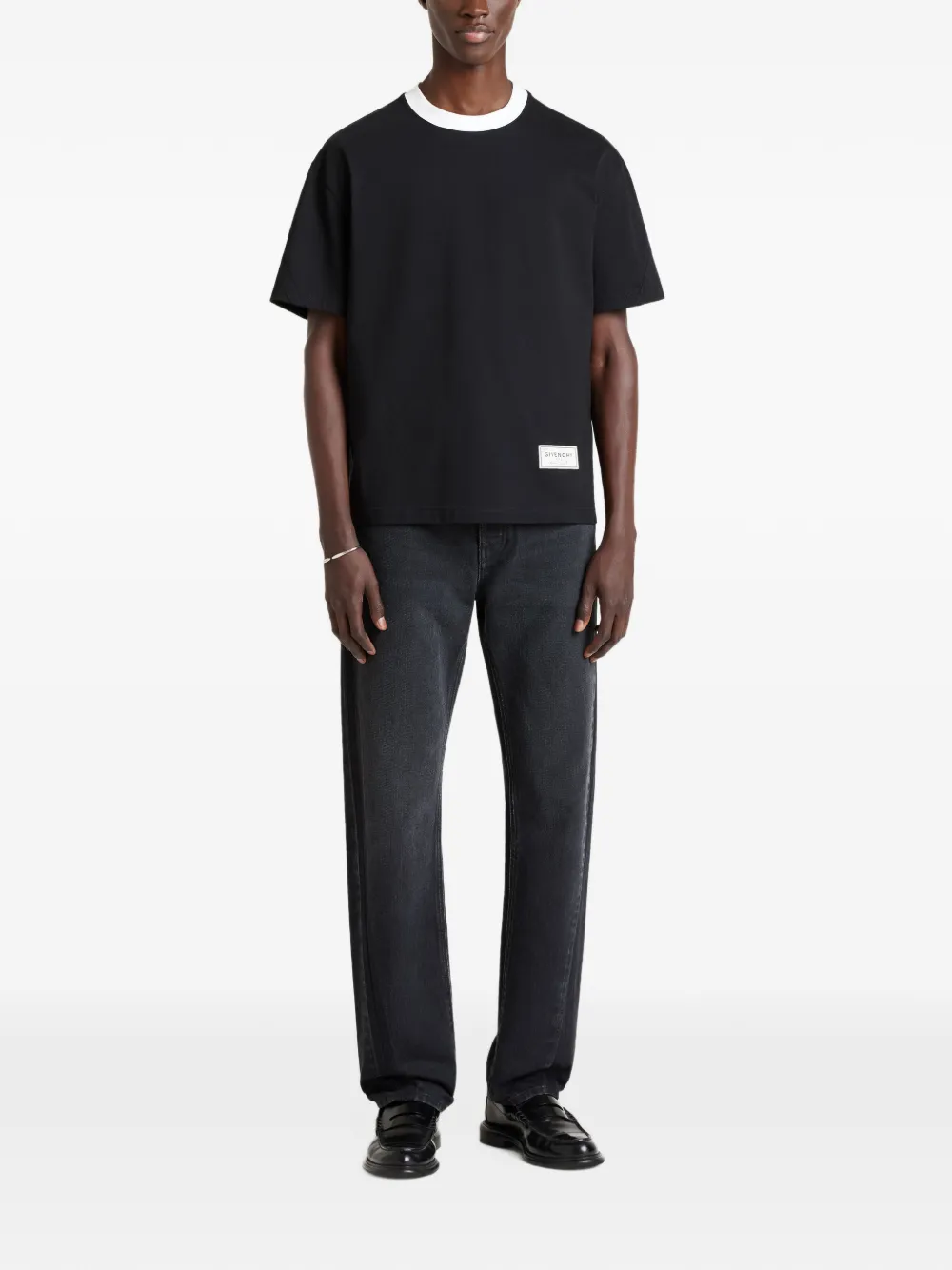 Givenchy Couture Seam katoenen T-shirt Zwart