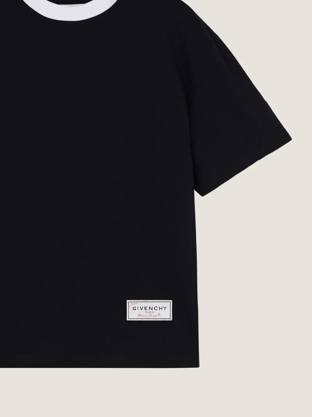 Givenchy Couture Seam katoenen T-shirt Zwart