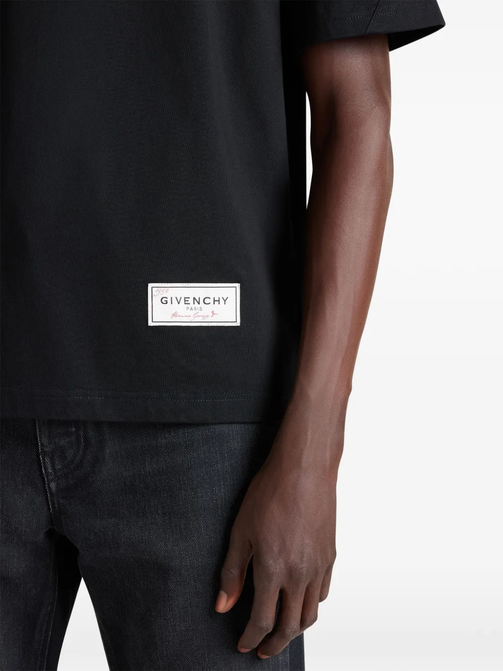 Givenchy Couture Seam katoenen T-shirt Zwart