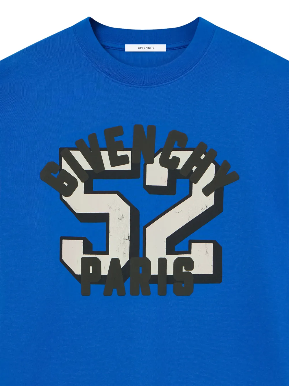 Givenchy Boxy-fit katoenen T-shirt met Paris 52-print Blauw