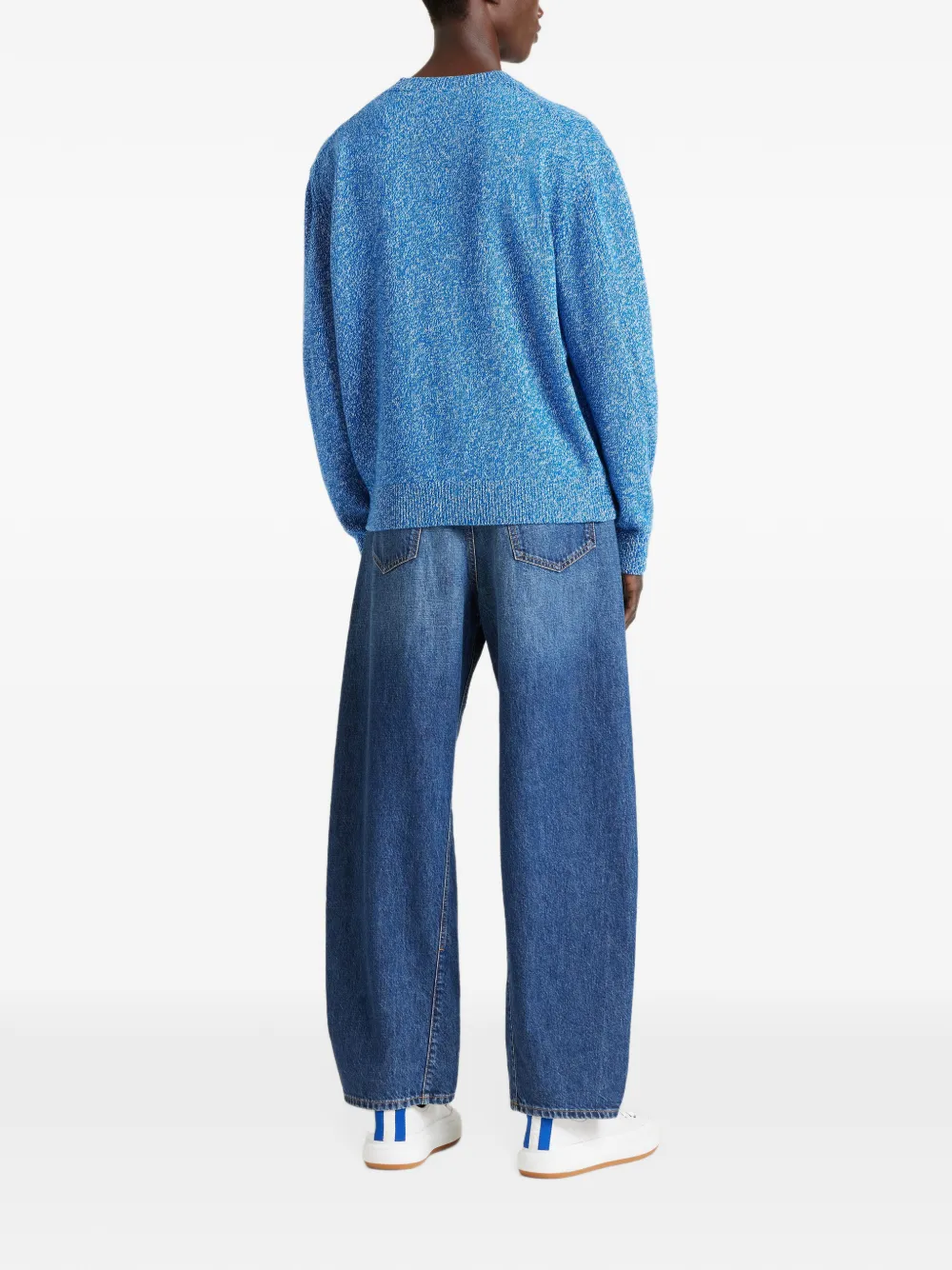 Givenchy Couture Seam trui van mouliné wol en kasjmier Blauw