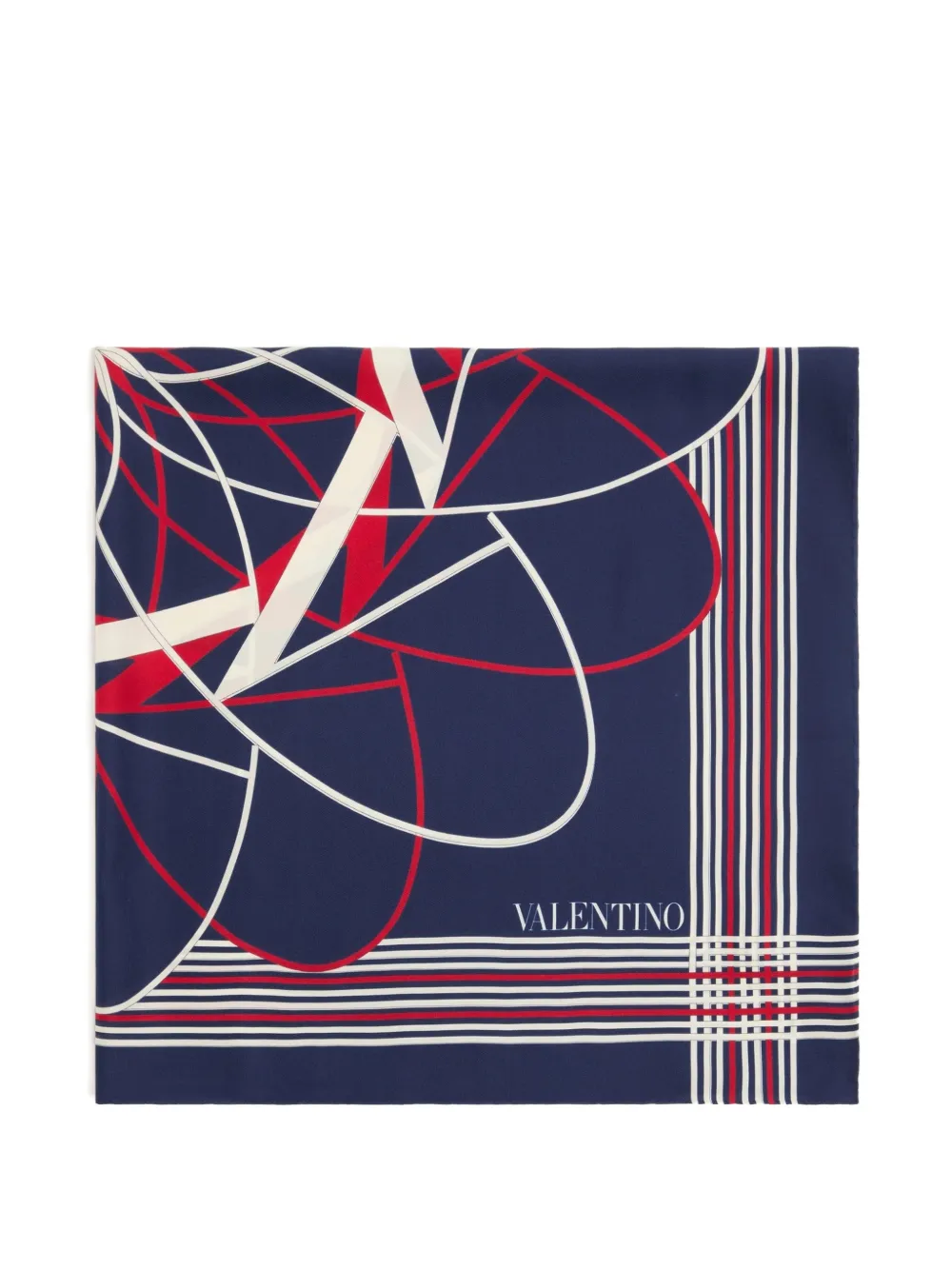 Valentino Garavani Le Fou de l'Archive silk scarf from the valentino archive - Blu