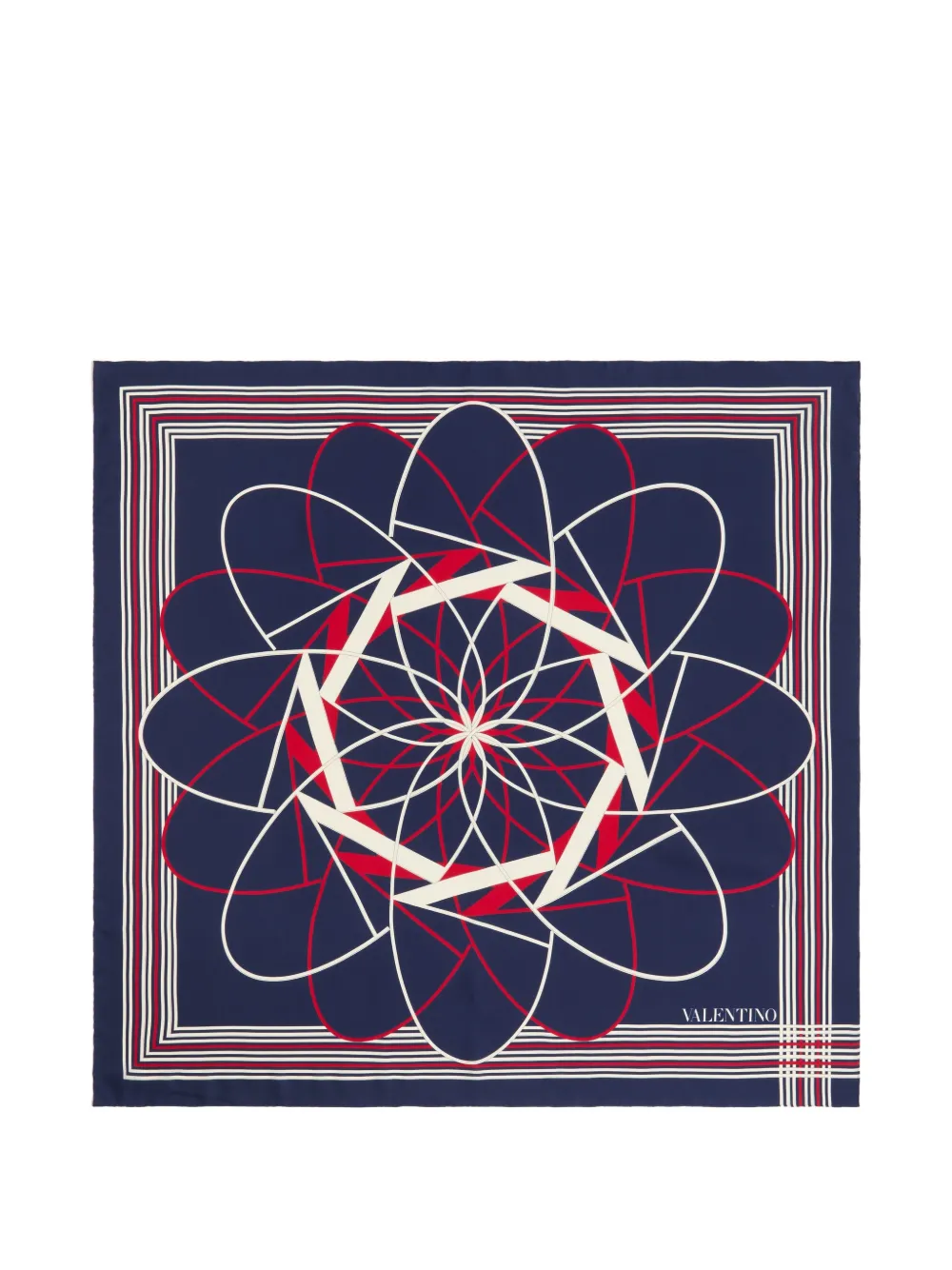 Valentino Garavani Le Fou de l'Archive silk scarf from the valentino archive - Blu
