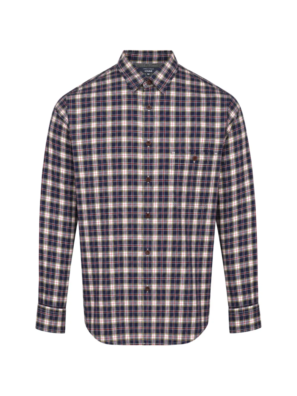Comme des Garçons Homme check-pattern panelled shirt Rood