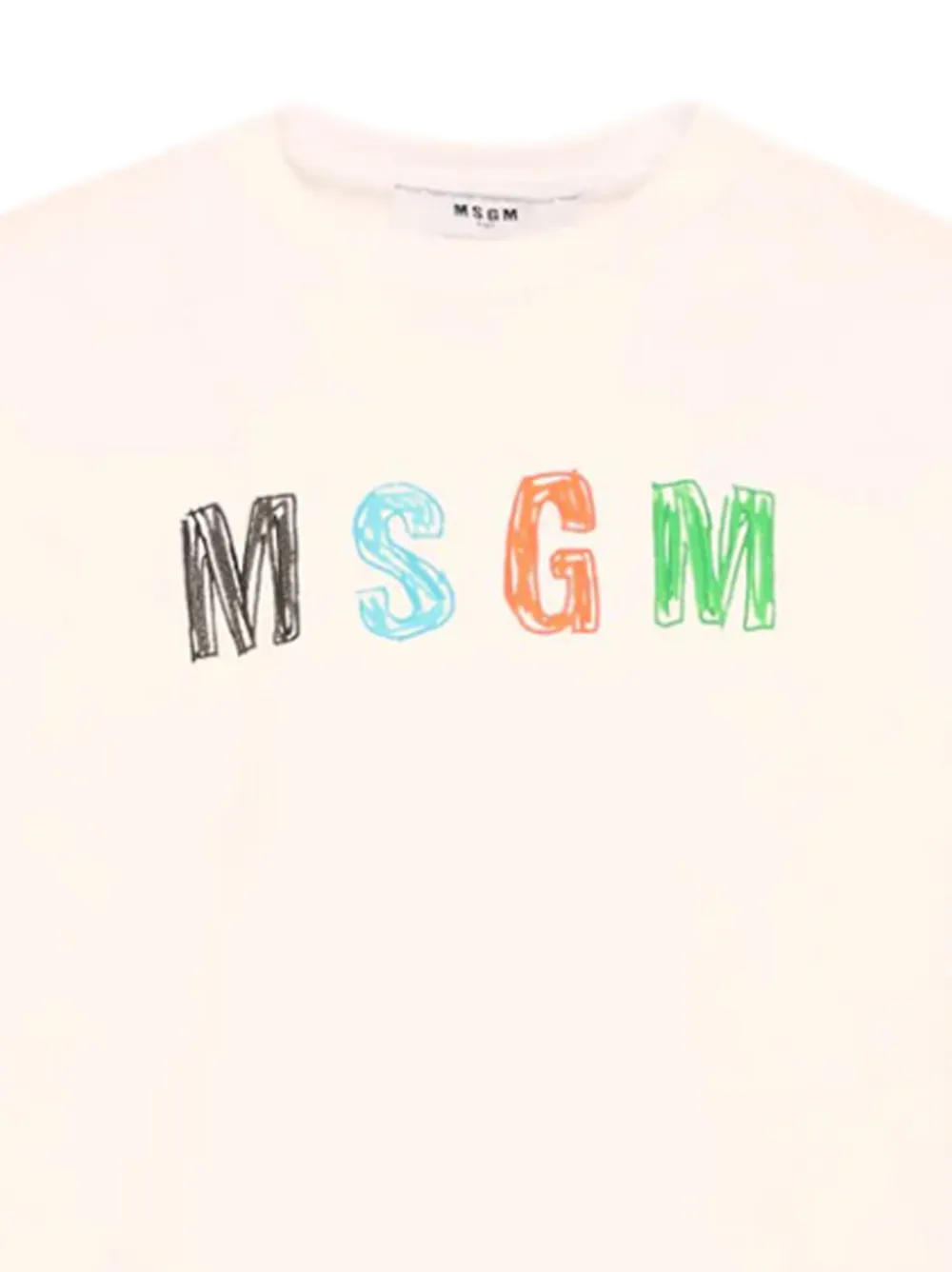 MSGM Kids Katoenen T-shirt met logoprint Wit