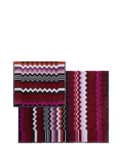 Missoni Giacomo Chevron-knit two-piece towels set