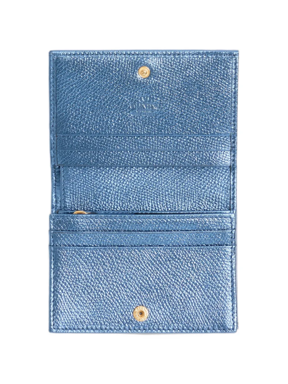 Valentino Garavani VLogo Signature grainy-calfskin wallet Blauw