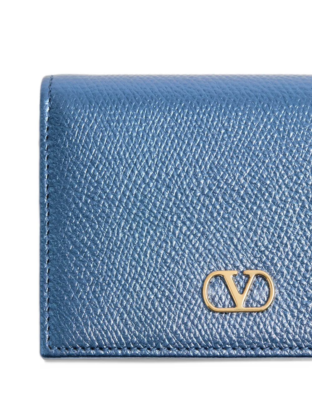 Valentino Garavani VLogo Signature grainy-calfskin wallet Blauw