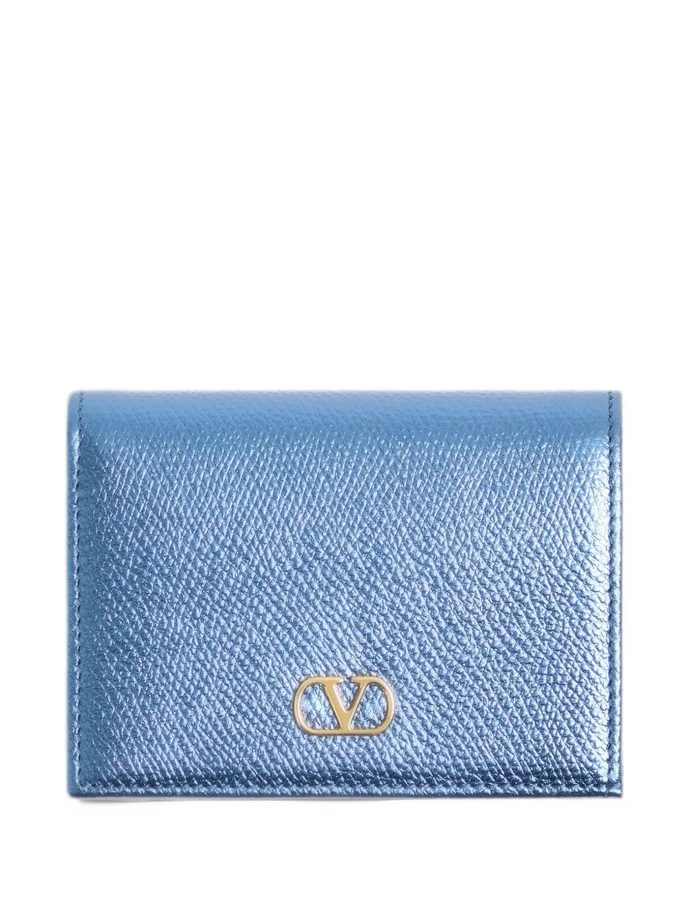Valentino Garavani VLogo Signature grainy-calfskin wallet - Blu