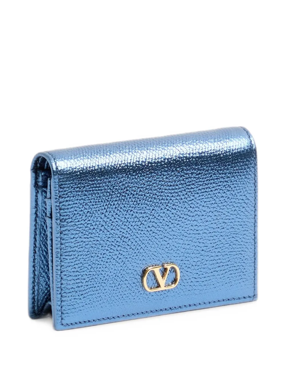 Valentino Garavani VLogo Signature grainy-calfskin wallet Blauw