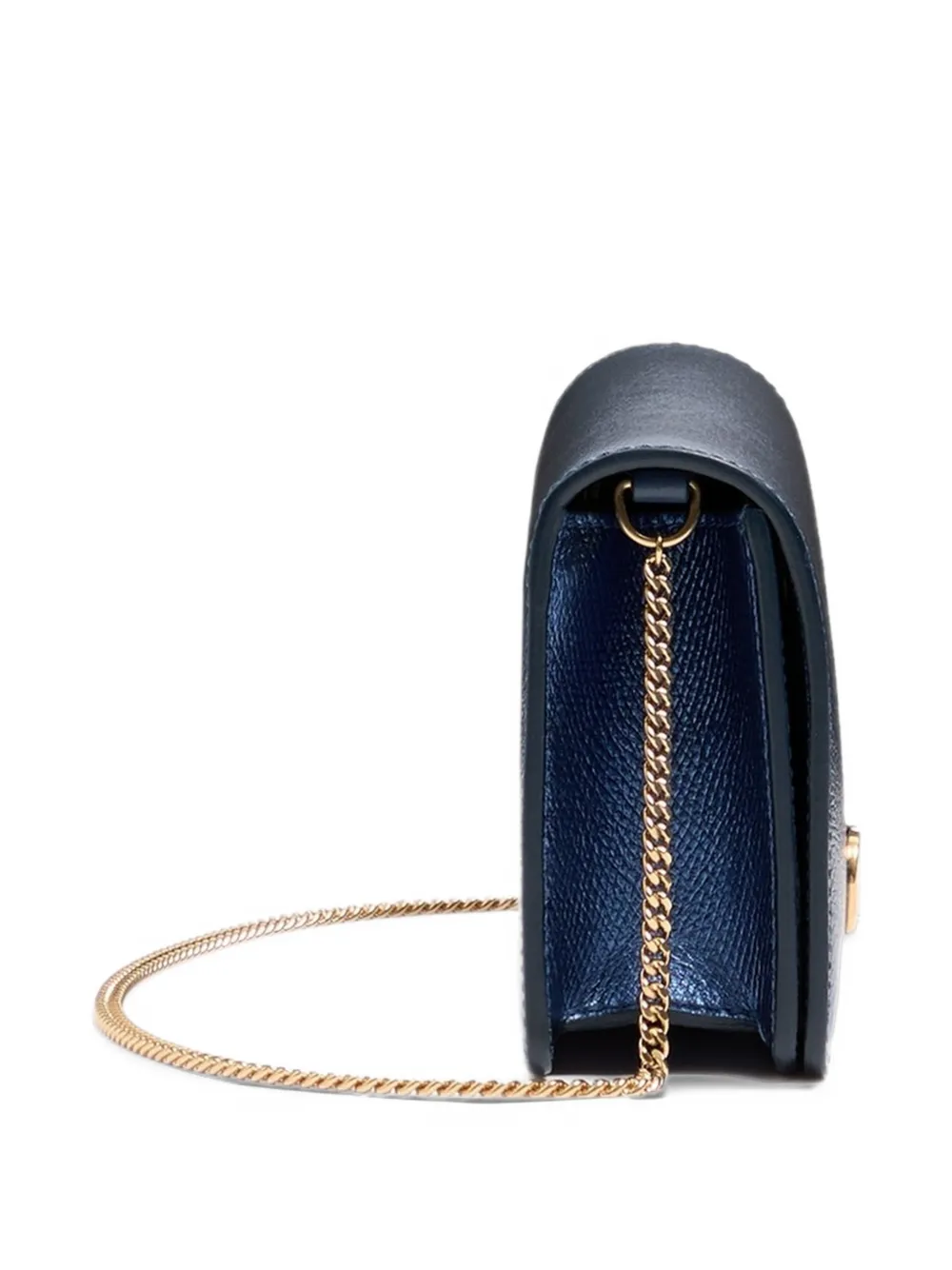 Valentino Garavani VLogo Signature mini shoulder bag in grainy calfskin Blauw