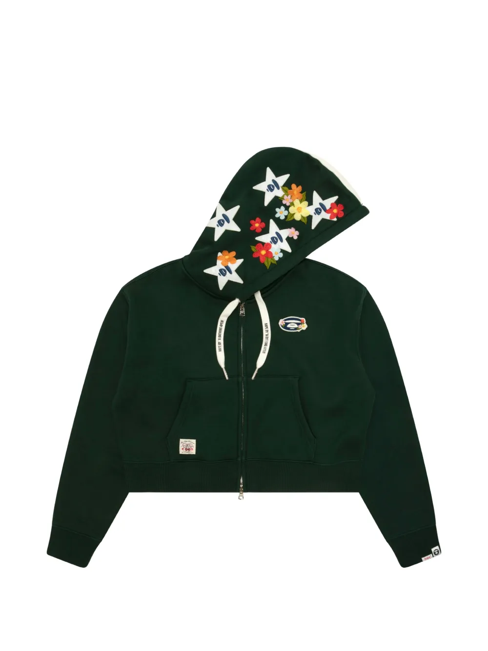 AAPE BY *A BATHING APE floral-embroidered hoodie Groen