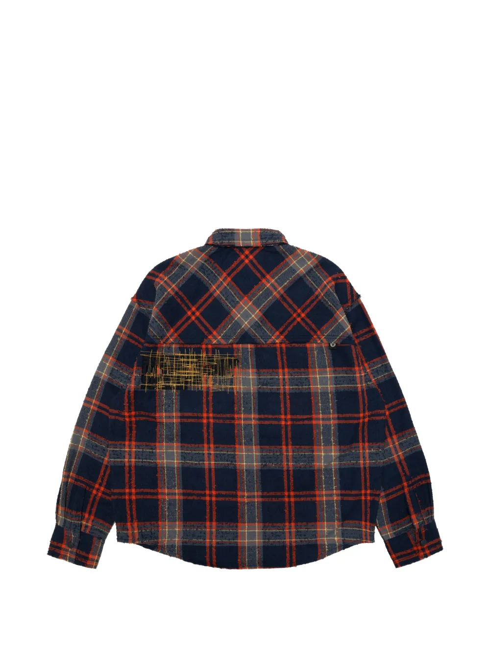 AAPE BY *A BATHING APE check-print logo-patch shirt Blauw