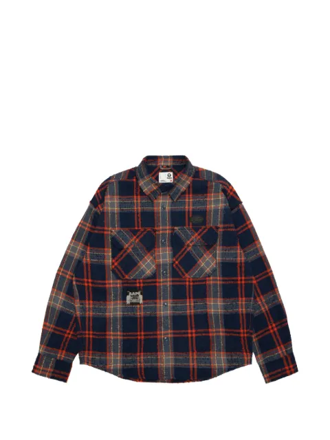 AAPE BY *A BATHING APE® check-print logo-patch shirt