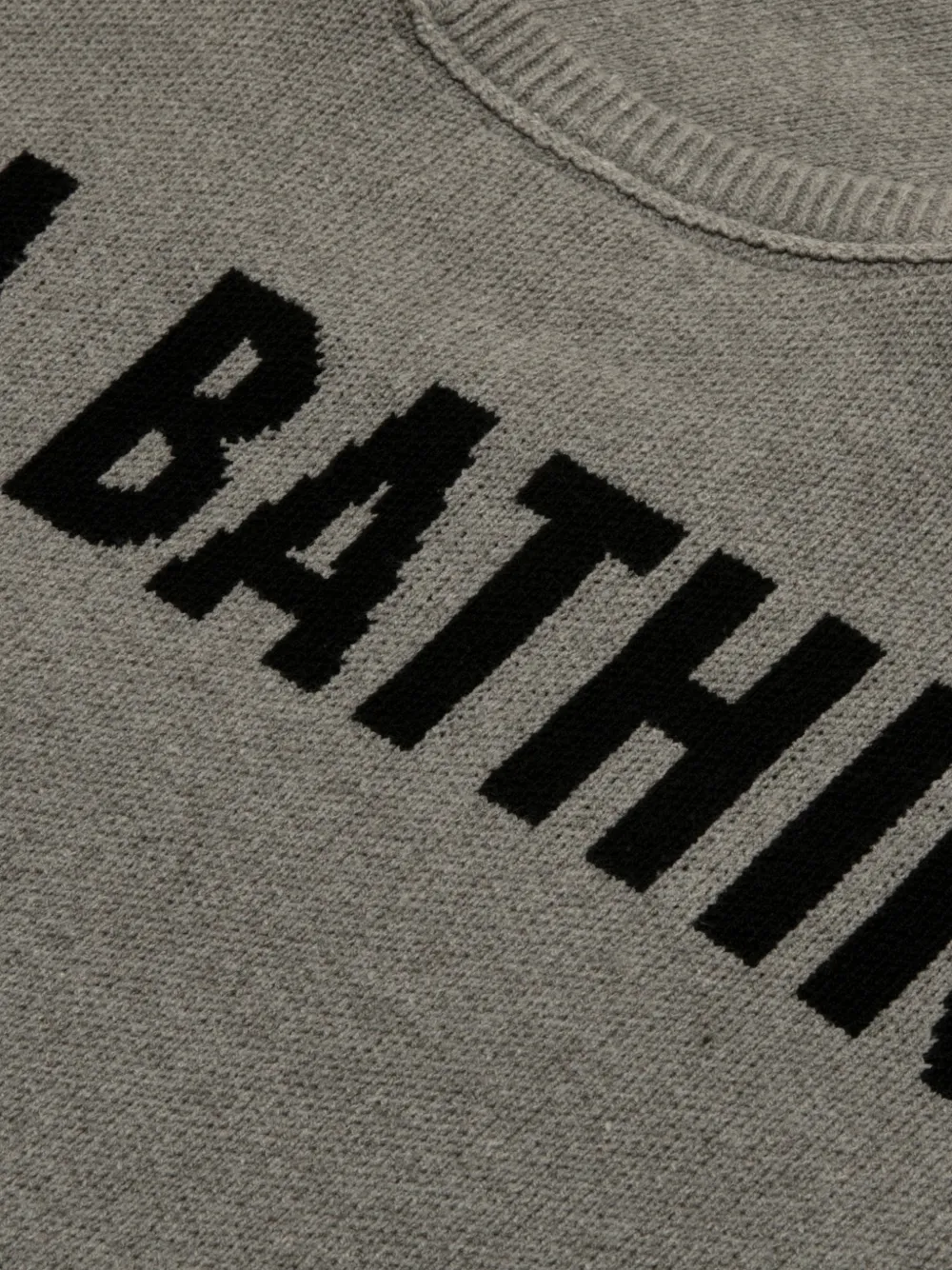 AAPE BY *A BATHING APE logo-intarsia crew-neck sweater Grijs