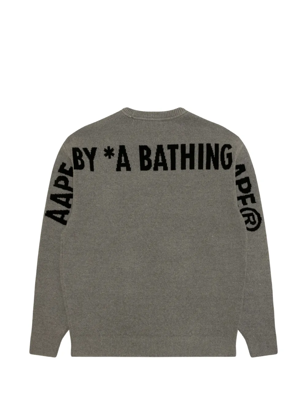 AAPE BY *A BATHING APE logo-intarsia crew-neck sweater Grijs