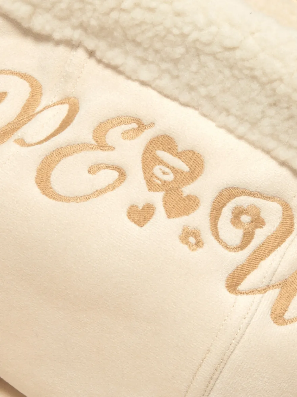 AAPE BY *A BATHING APE embroidered-logo hooded jacket Beige