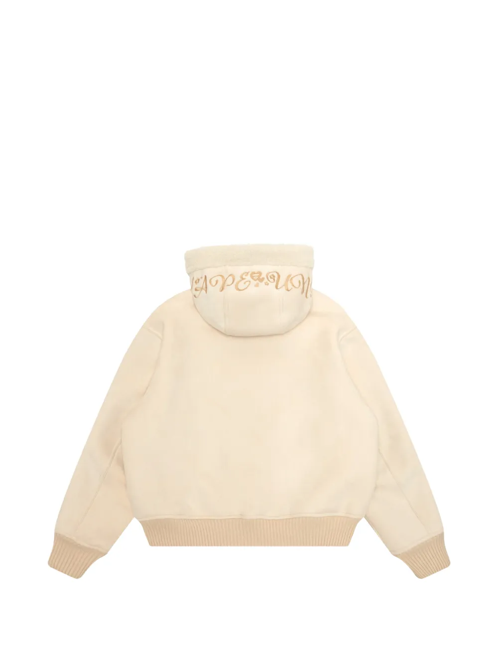 AAPE BY *A BATHING APE embroidered-logo hooded jacket Beige