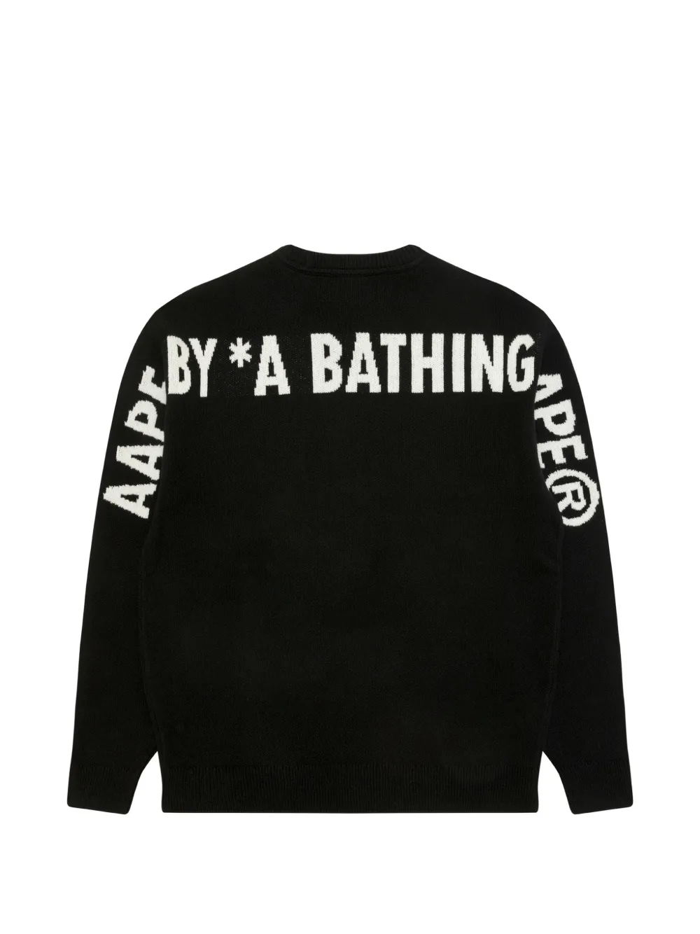AAPE BY *A BATHING APE logo-intarsia crew-neck sweater Zwart