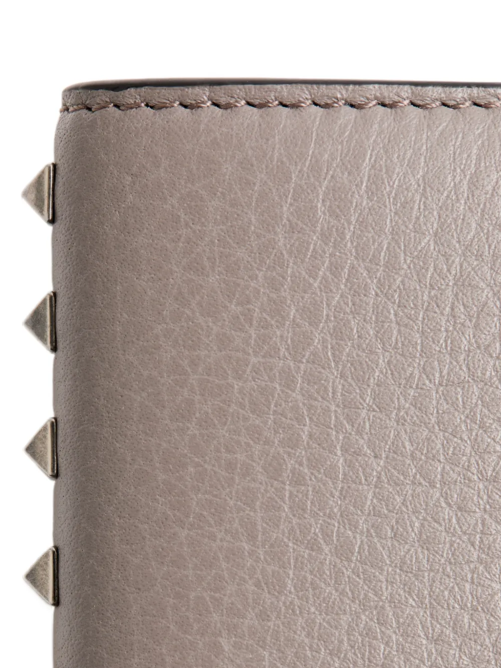 Valentino Garavani Rockstud kalfsleren portemonnee met textuur Bruin
