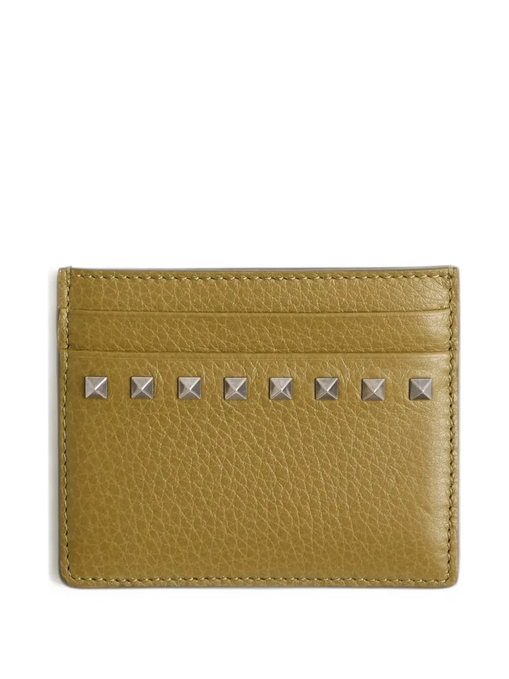 Valentino Garavani Portacarte Rockstud in pelle di vitello granata - Verde