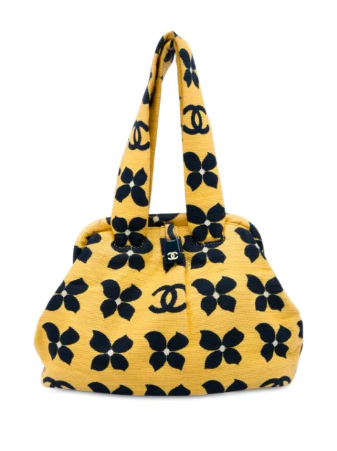 CHANEL Pre-Owned 2002-2003 CC Printed Canvas Floral Frame handbag