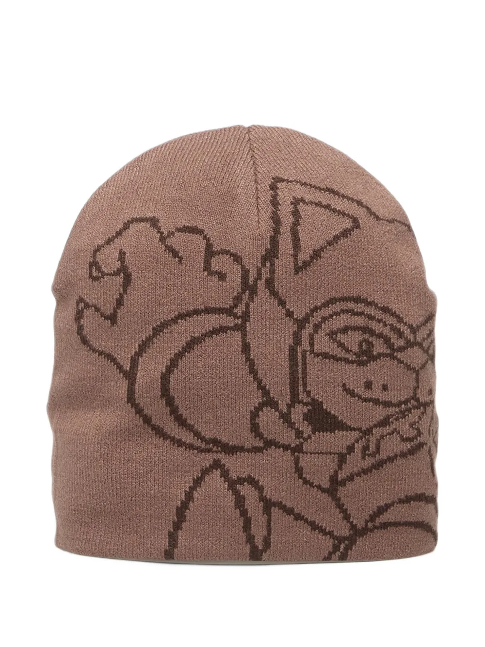 Ripndip Rokkunerm Graphic-print Beanie Hat In Brown