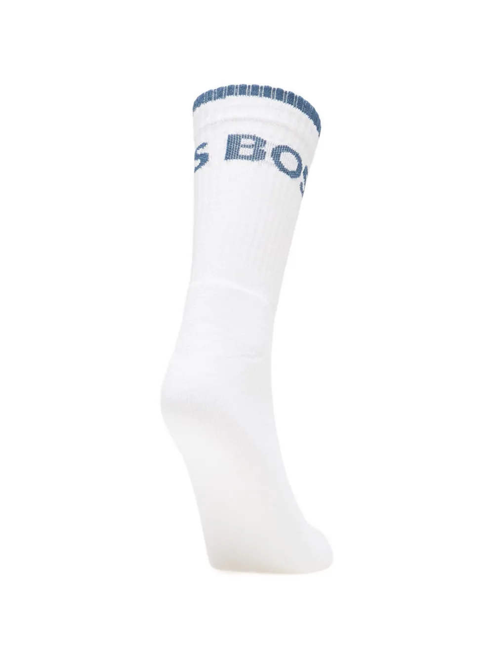 HUGO Zes paar geribbelde sokken met logo-print Wit