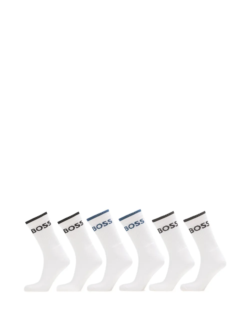 HUGO logo-print ribbed socks (set of six) - Blanc HUGO logo-print ribbed socks (set of six) - Blanc
