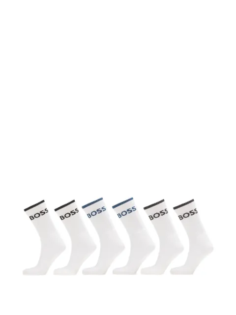 HUGO logo-print ribbed socks (set of six)