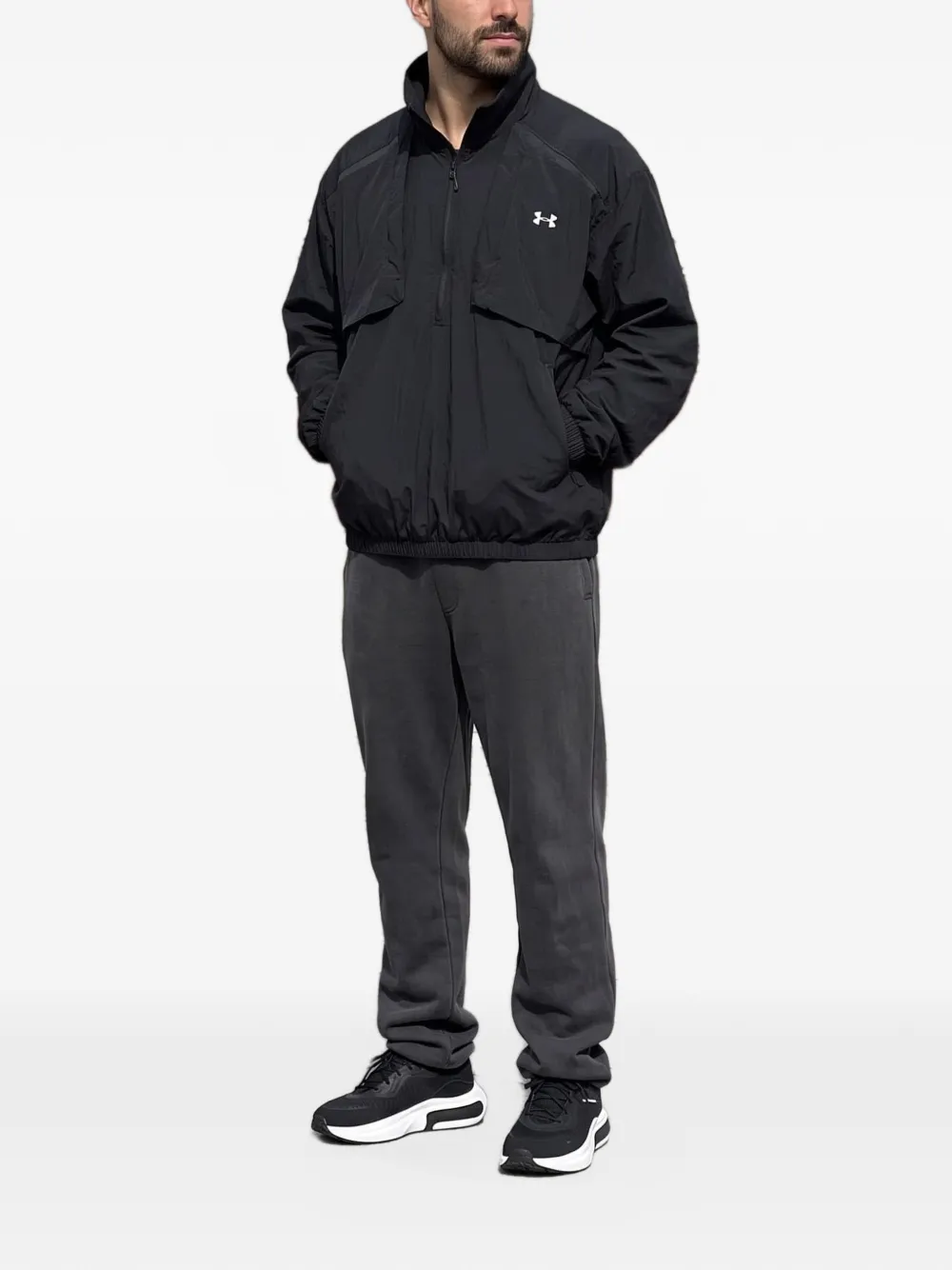 Under Armour Unstoppable logo-print quarter-zip jacket Zwart