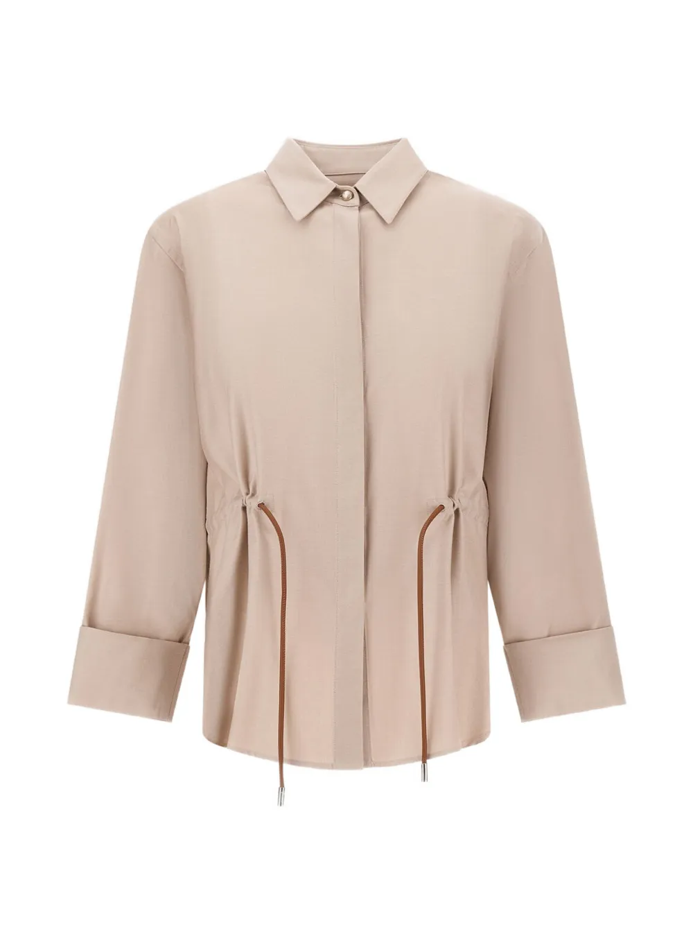 Herno drawstring-waist shirt - Tons neutres Herno drawstring-waist shirt - Tons neutres