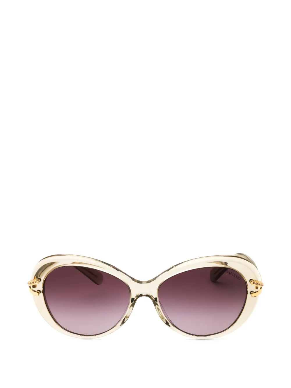 Swarovski Eyewear Ovale Sonnenbrille mit Kristallen - Nude