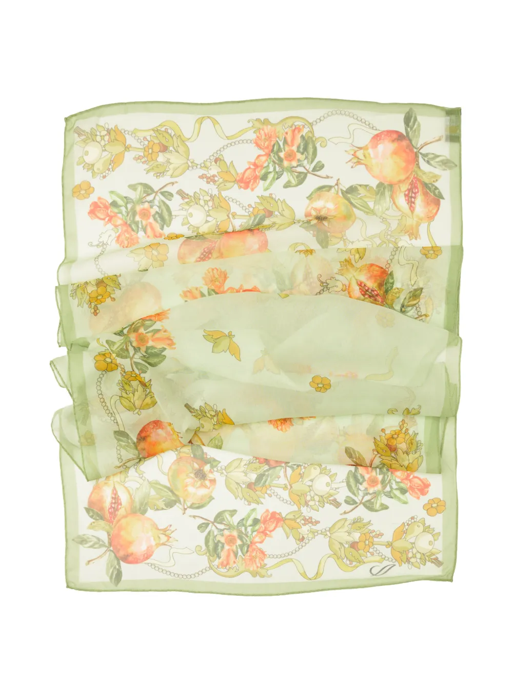 Elizabetta Persephone sjaal met granaatappel-print Groen