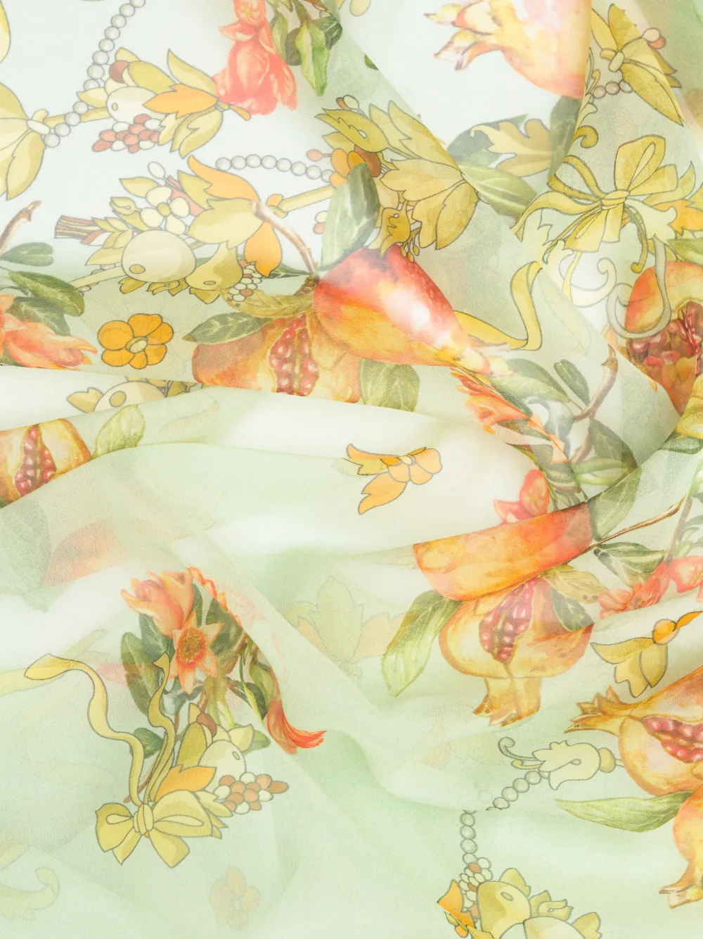 Elizabetta Persephone sjaal met granaatappel-print Groen